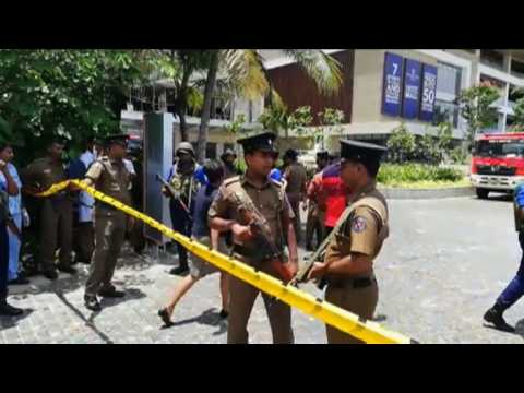 Police at Shangri-La hotel in Colombo as blasts hit Sri Lanka