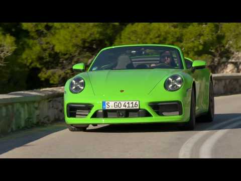 Porsche 911 Carrera 4S Cabriolet in Lizard Green Driving Video