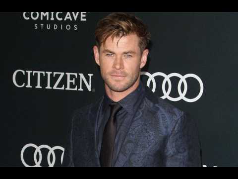 Chris Hemsworth steals Marvel props