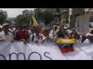 Venezuelan opposition supporters demonstrate in Caracas