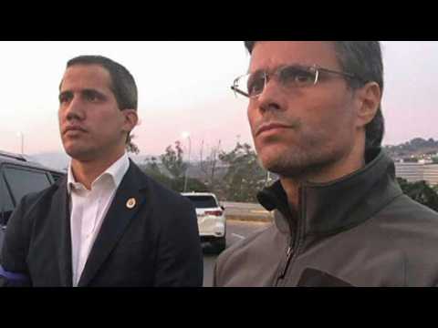 PHOTO: Lopez appears with Guaido after being 'freed' by soldiers