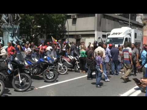 Venezuela pro-government supporters flood the streets of Caracas