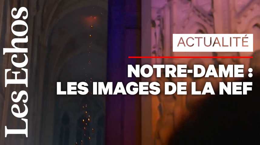 Illustration pour la vidéo Les premières images de l’intérieur de Notre-Dame après l’incendie