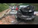 Flash floods damage cars, streets in Rio de Janeiro