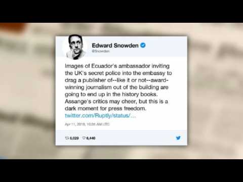 Assange arrest 'dark moment for press freedom', tweets Snowden