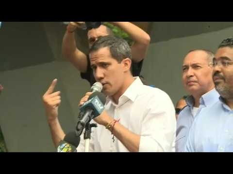 Venezuela's Guaido addresses supporters during fresh protests