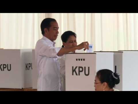 Indonesia President Widodo casts vote in general election