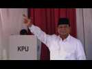 Opposition leader Subianto votes in Indonesia election