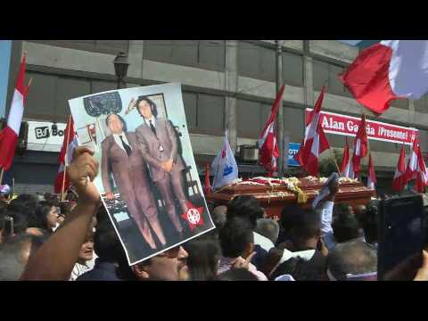 Funeral procession of ex-president Garcia's coffin in Lima