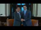 Canada's Trudeau welcomes Japan's Abe in Ottowa