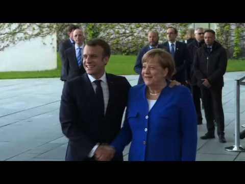 Merkel welcomes Macron in Berlin for Balkan summit