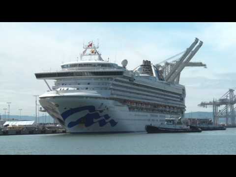 Virus-hit cruise ship docks at port of Oakland, near San Francisco