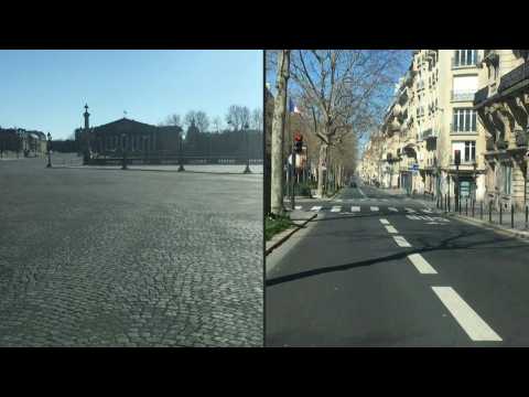 A drive through the deserted streets of Paris on seventh day of confinement