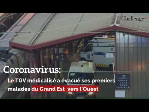 Coronavirus: le TGV médicalisé a évacué ses premiers malades du Grand Est vers l'Ouest