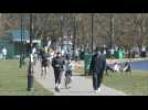 Coronavirus: people congregate in London park on warm weekend despite lockdown