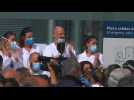 Healthworkers cheer as Madrid virus field hospital dismantled