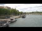 Paris riverbanks quiet on holiday weekend during lockdown