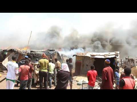 Displaced people camp in Mali ravaged by fire