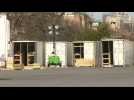 Shipping containers and trucks are prepared to serve as temporary morgues - Label : AFPTV - First images - Category : News