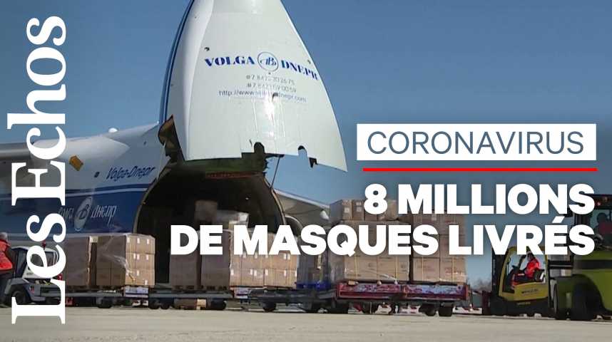 Illustration pour la vidéo 8 millions de masques arrivés en France