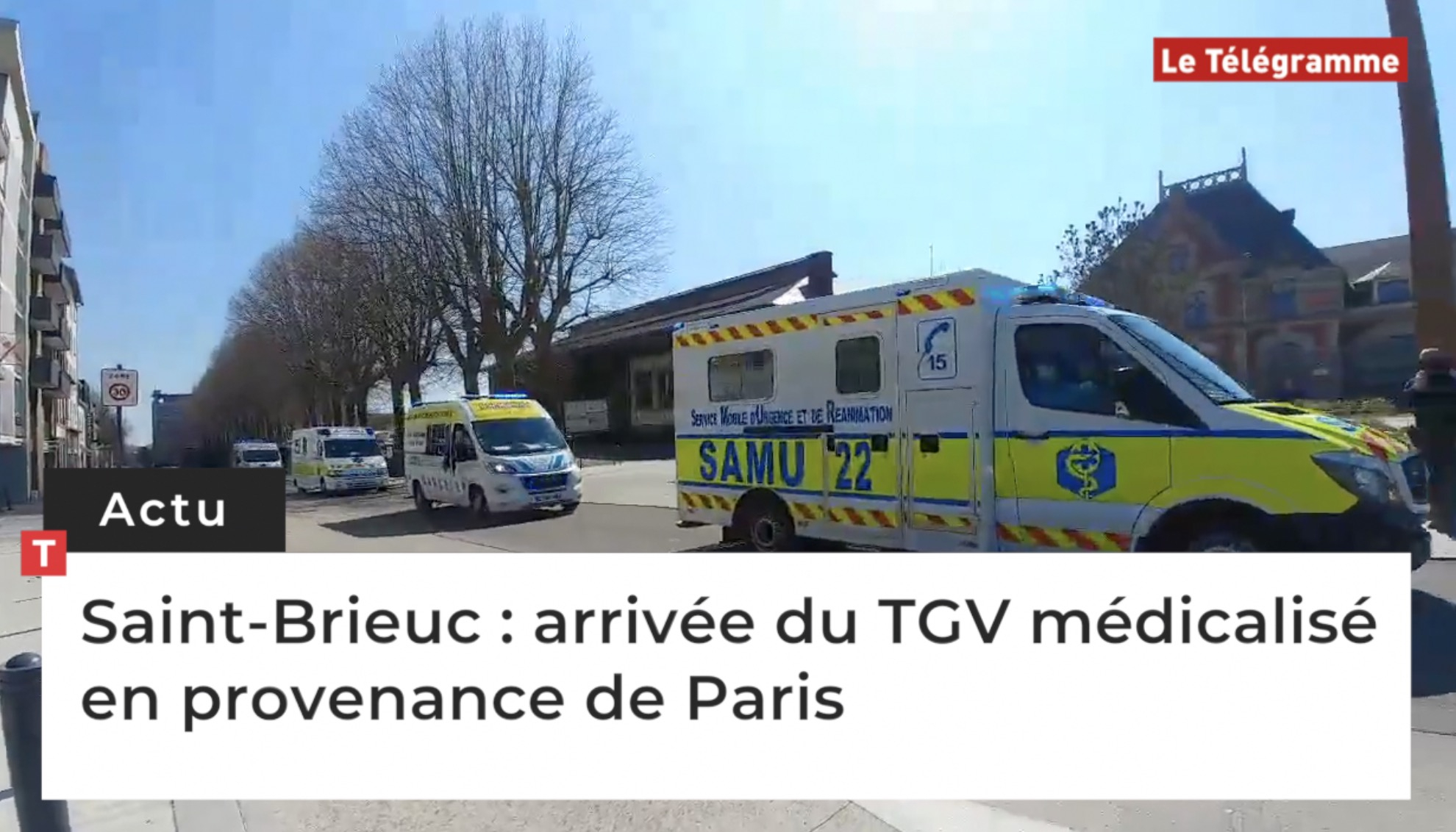 Saint-Brieuc. Arrivée du TGV médicalisé en provenance de Paris (Le Télégramme)