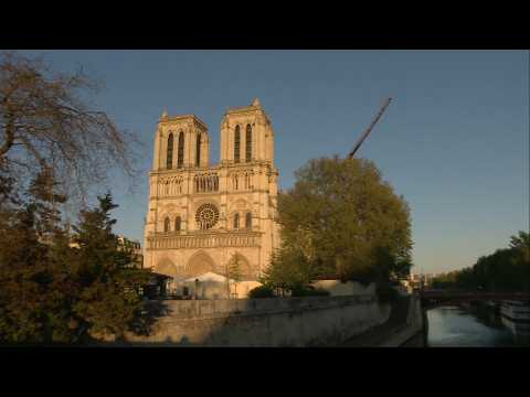 Notre-Dame bell echoes through Paris's empty streets, a year after blaze
