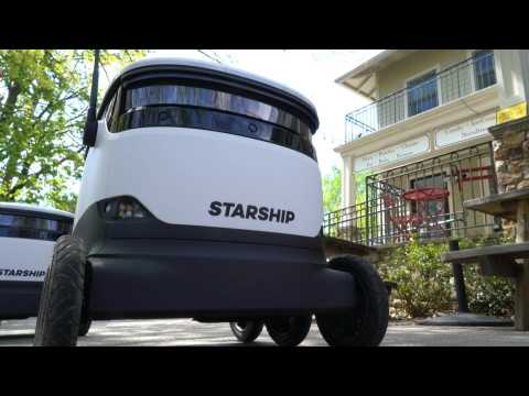 Delivery robots make ordering groceries 'easy-peasy' during COVID-19 lockdown