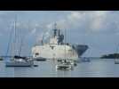 French helicopter carrier arrives in Guadeloupe with logisitcal support - Label : AFPTV - First images - Category : News