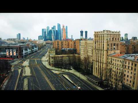 Drone images of empty Moscow streets amid COVID-19 pandemic