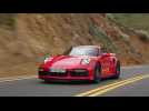 The new Porsche 911 Turbo S Cabriolet in Guards Red Driving Video