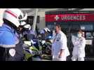 Les policiers de commissariat de Metz sont venus rendre hommage aux personnels du CRH Metz Thionville