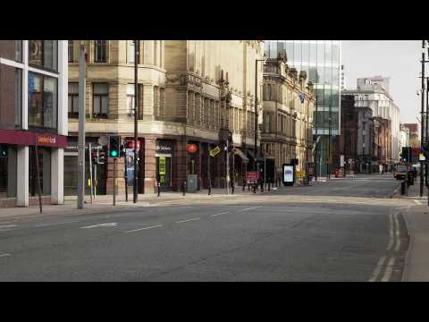 Coronavirus: deserted streets in Manchester as UK lockdown continues