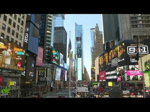 New York's Times Square left virtually empty amid coronavirus pandemic