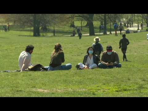 New Yorkers head to park on sunny day amid lockdown