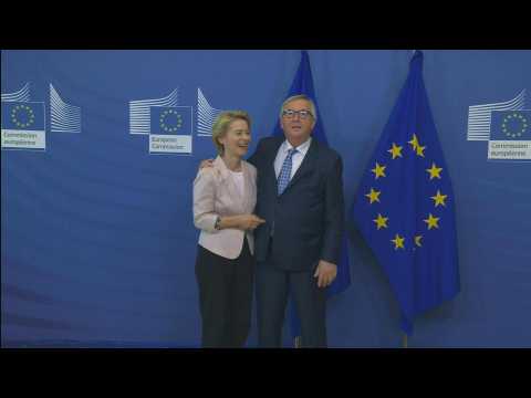 Jean-Claude Juncker and Ursula von der Leyen meet in Brussels