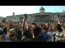 England fans celebrate World Cup in Trafalgar Square