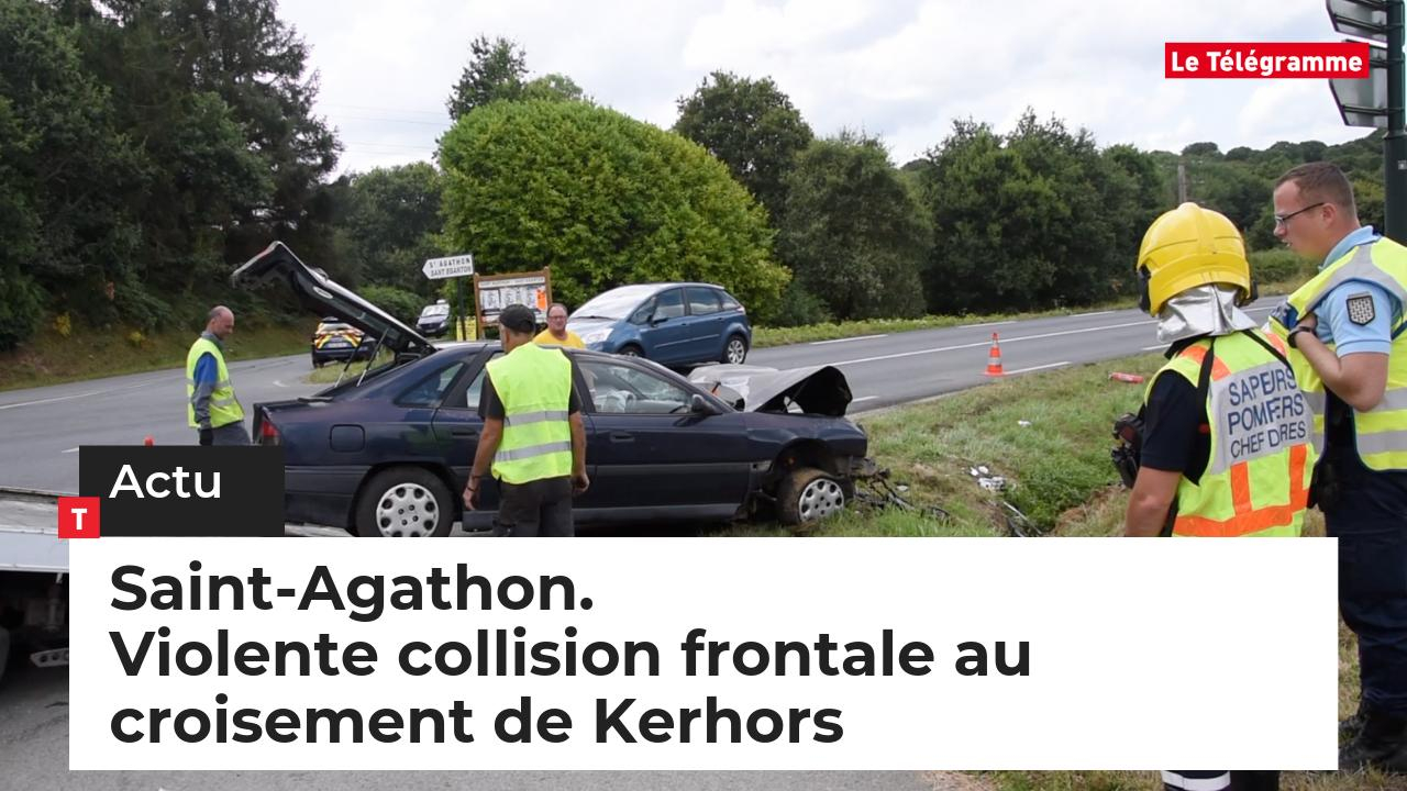 Saint-Agathon (22). Violente collision frontale au croisement de Kerhors  (Le Télégramme)