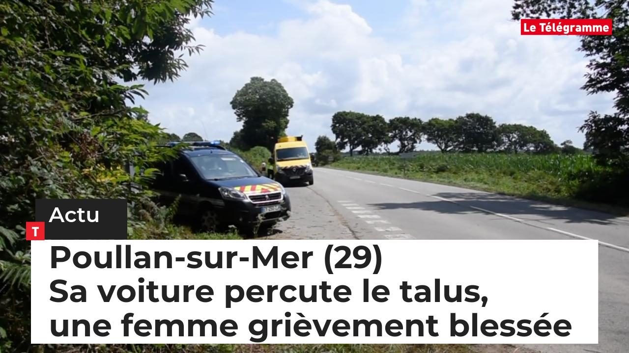 Poullan-sur-Mer (29) Sa voiture percute le talus, une femme grièvement blessée (Le Télégramme)