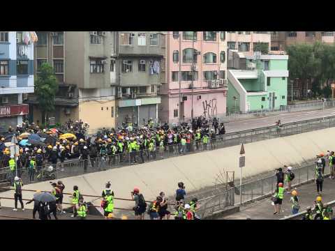 Police fire tear gas at Hong Kongers defying ban on 'anti-triad' rally