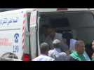 Ambulance arrives at the site of suicide blast in Tunisia's capital