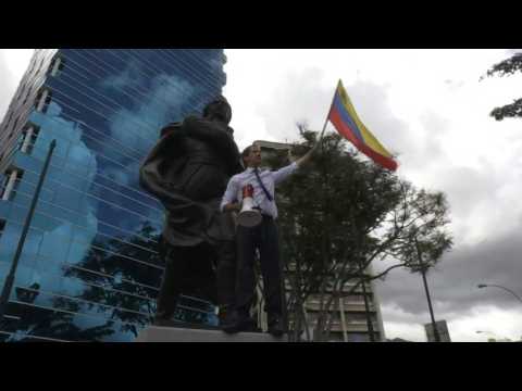 Venezuela's Guaido arrives for mass protest against Maduro