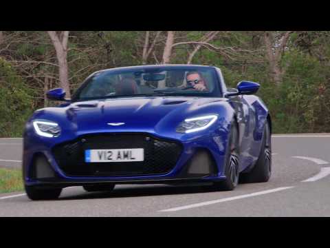 Aston Martin DBS Superleggera Volante in Zaffre Blue Driving Video