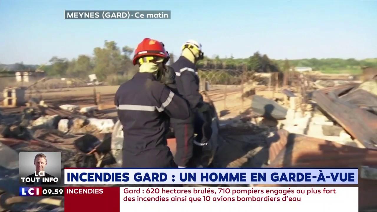 Incendies dans le Gard : un homme en garde à vue, soupçonné d'avoir allumé plusieurs feux (LCI)