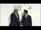 US President Trump greeted by Japan's Abe at G20