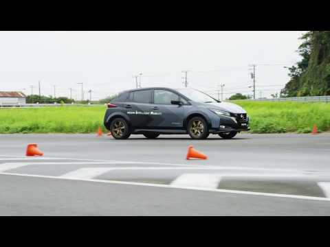 Nissan Electric All-Wheel-Control Technology Test Car on the track