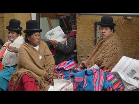 Indigenous people hold vigil in support of Bolivian President Morales