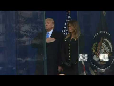 Trump attends wreath laying ceremony in New York on Veterans Day