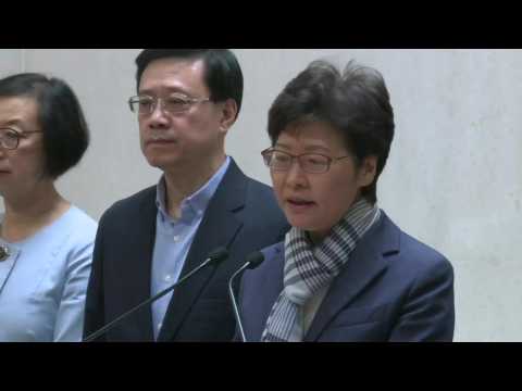 HK leader says government won't yield to escalating violence