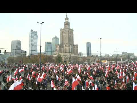Polish far-right groups gather for march in Warsaw