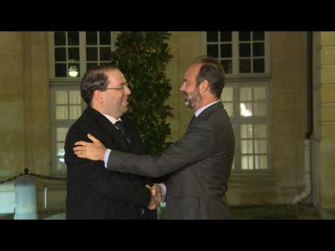 French PM welcomes Tunisian counterpart Youssef Chahed to Paris